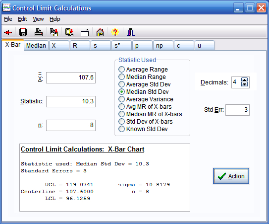 MVPspc Control Limit Calc